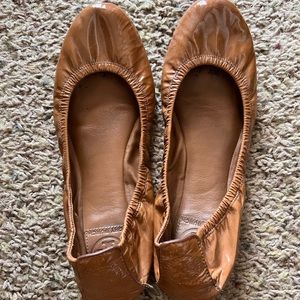 Tan Tory Burch flats, size 10